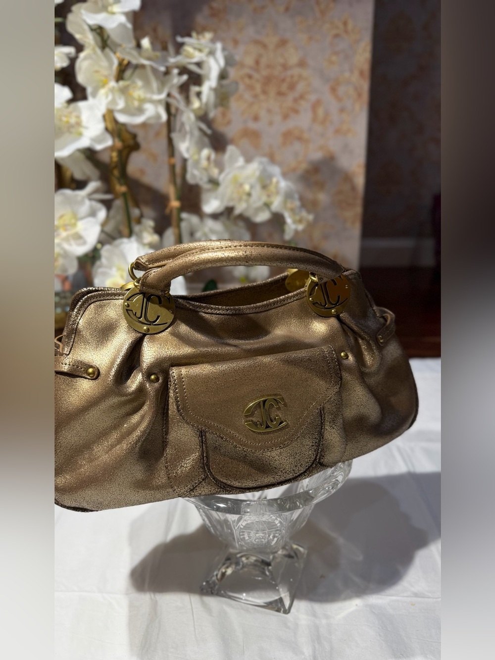 Just Cavalli Metallic Bronze Shoulder Bag - Picture 2 of 14